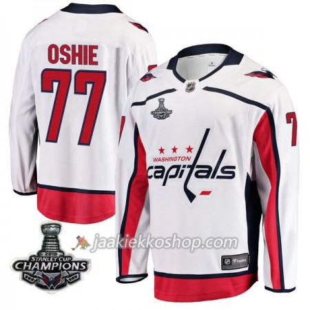 Miehille NHL Washington Capitals Pelipaita T.J. Oshie 77 2018 Stanley Cup Champions Adidas Valkoinen Authentic